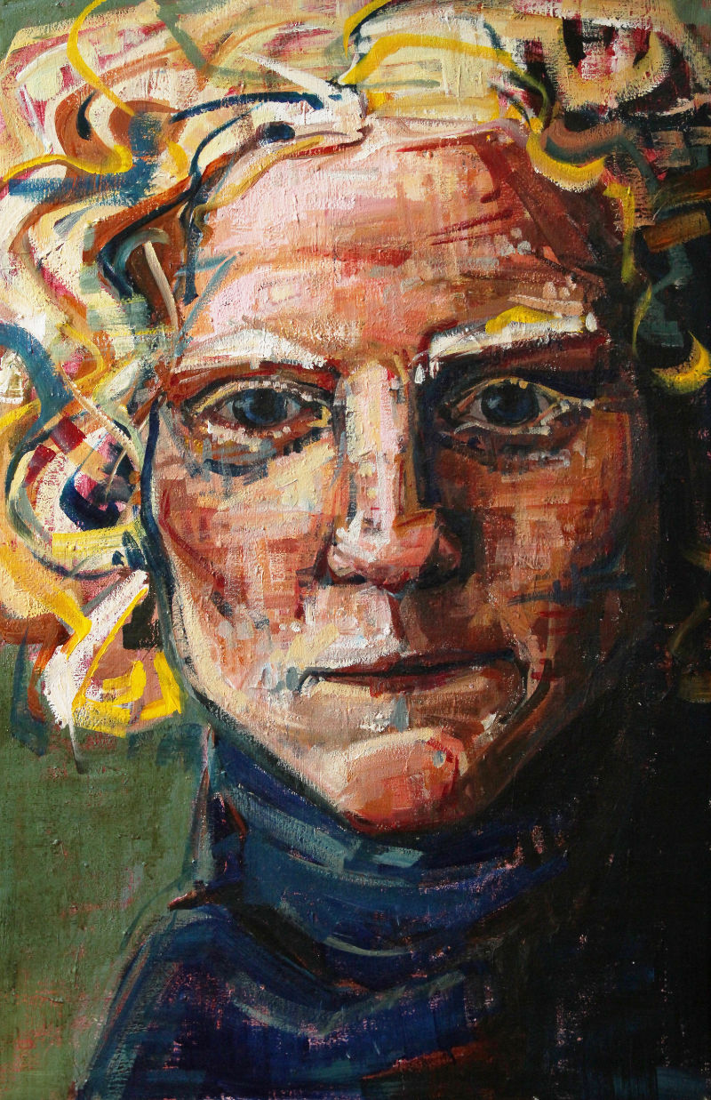 painting of a white woman with white-blond hair