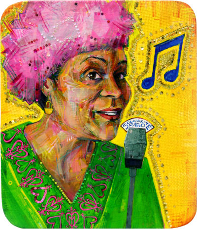 beautiful black woman painted portrait