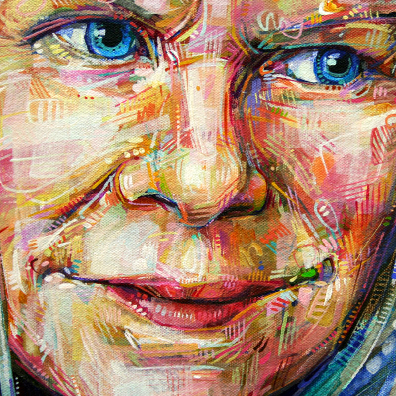 acrylic painted portrait