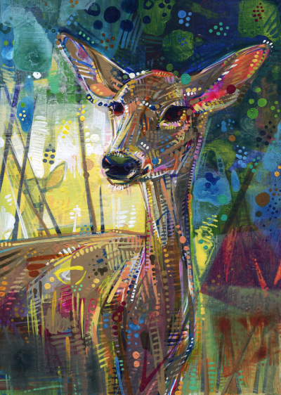 deer painting by wildlife artist Gwenn Seemel