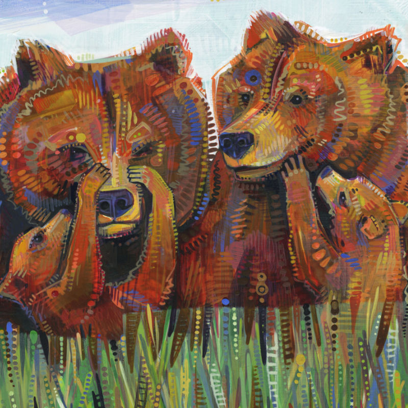 grizzly painting by wildlife illustrator Gwenn Seemel