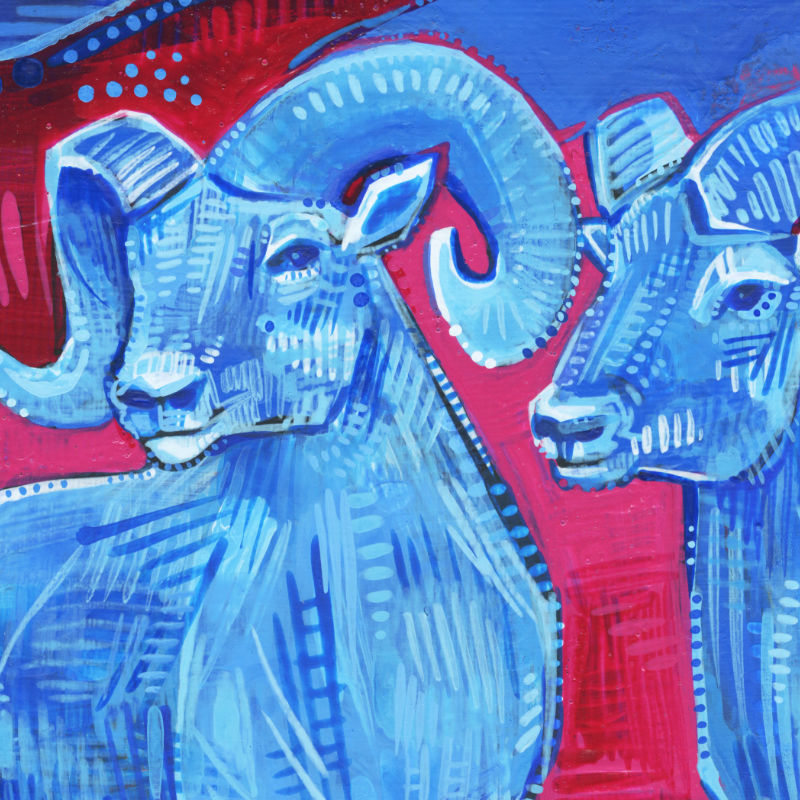 sheep painting by queer New Jersey artist Gwenn Seemel
