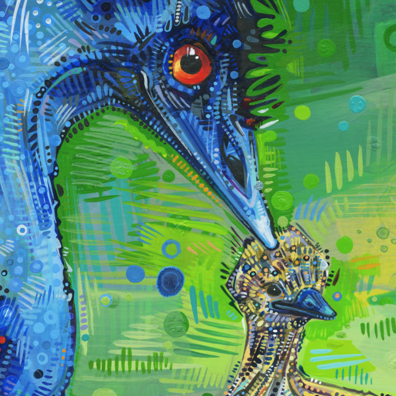 emu painting by wildlife artist Gwenn Seemel