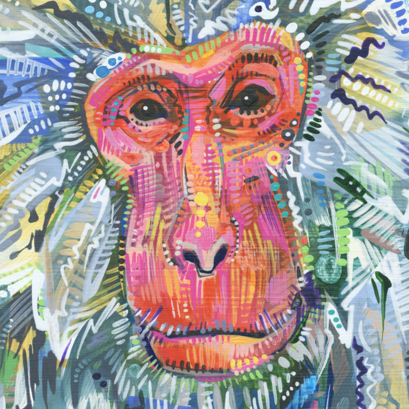 macaque painting by queer artist Gwenn Seemel