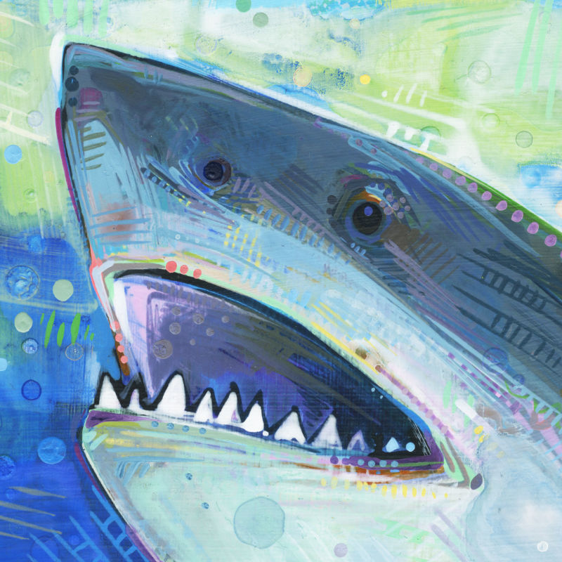 shark painting by feminist artist Gwenn Seemel