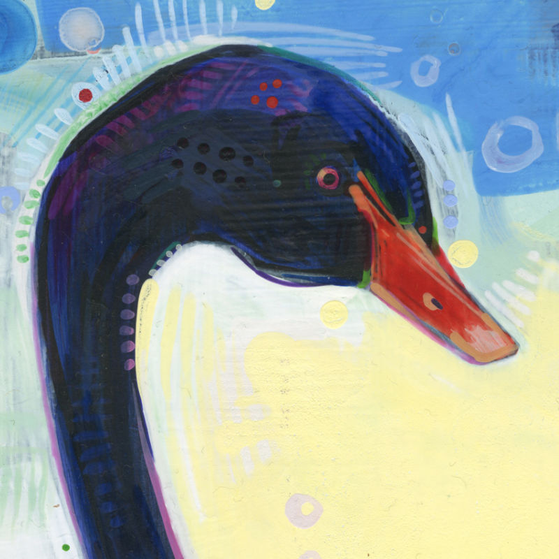 black swan painting by Gwenn Seemel