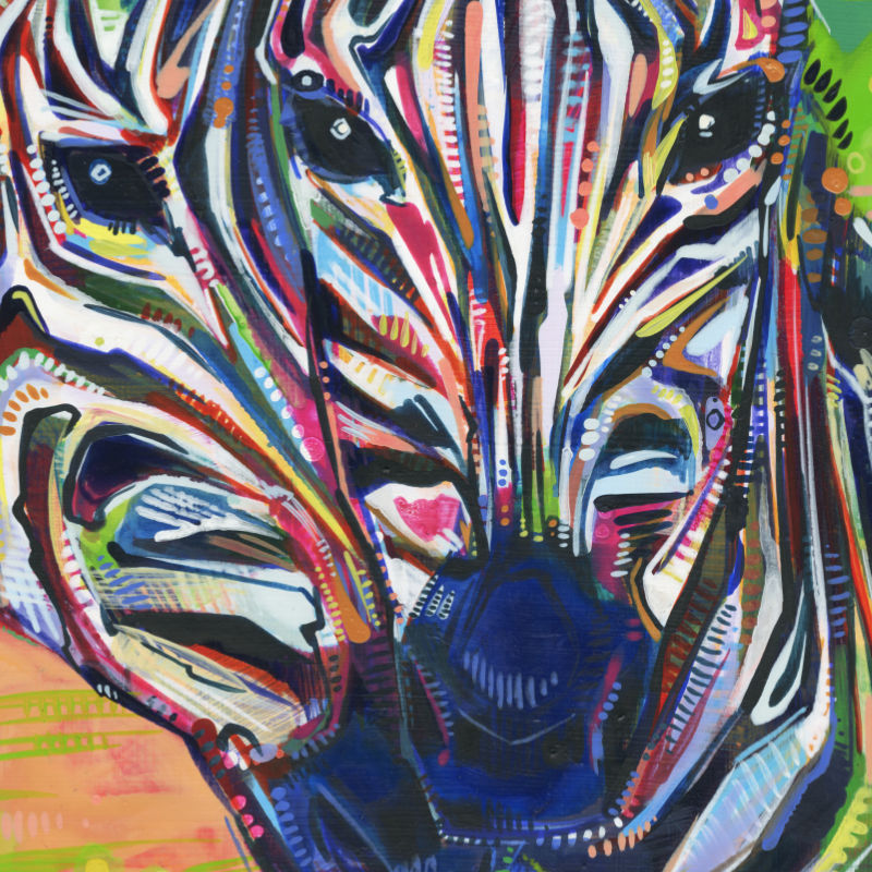 amazing zebra painting by wildlife artist Gwenn Seemel