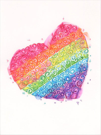 beautiful rainbow heart design by Gwenn Seemel