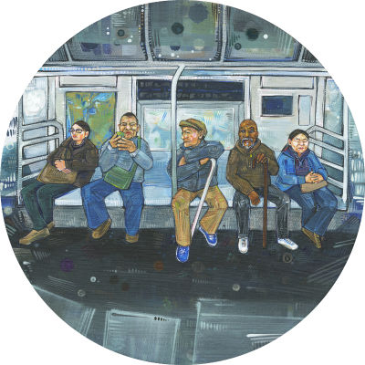 New York subway painting by Gwenn Seemel
