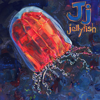J is for jellyfish, alphabet book illustration art by Gwenn Seemel