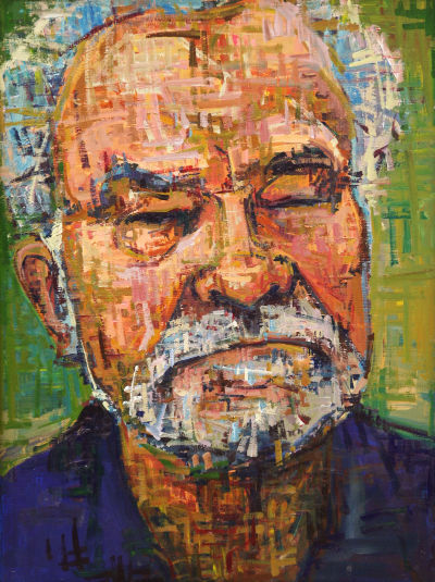 painted portrait of a man by Portland artist Gwenn Seemel