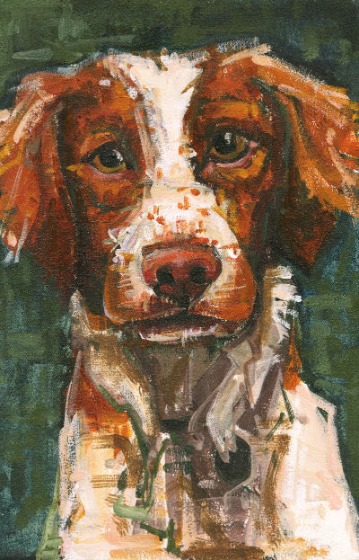 chien portrait peint à l’acrylique