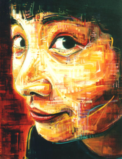 portrait peint à l’acryique