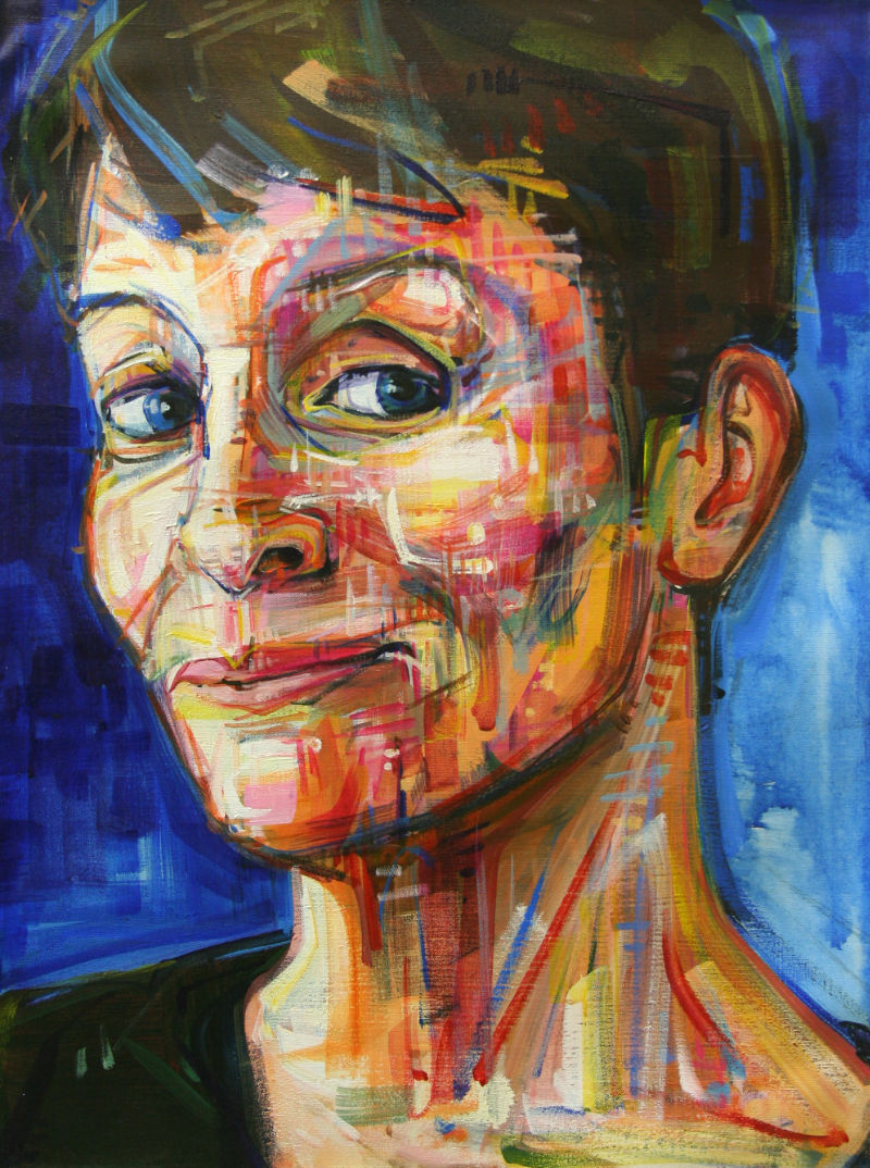 portrait peint en acrylique