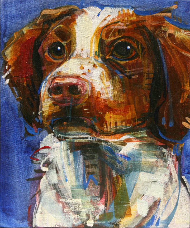 painted portrait of dear doggy