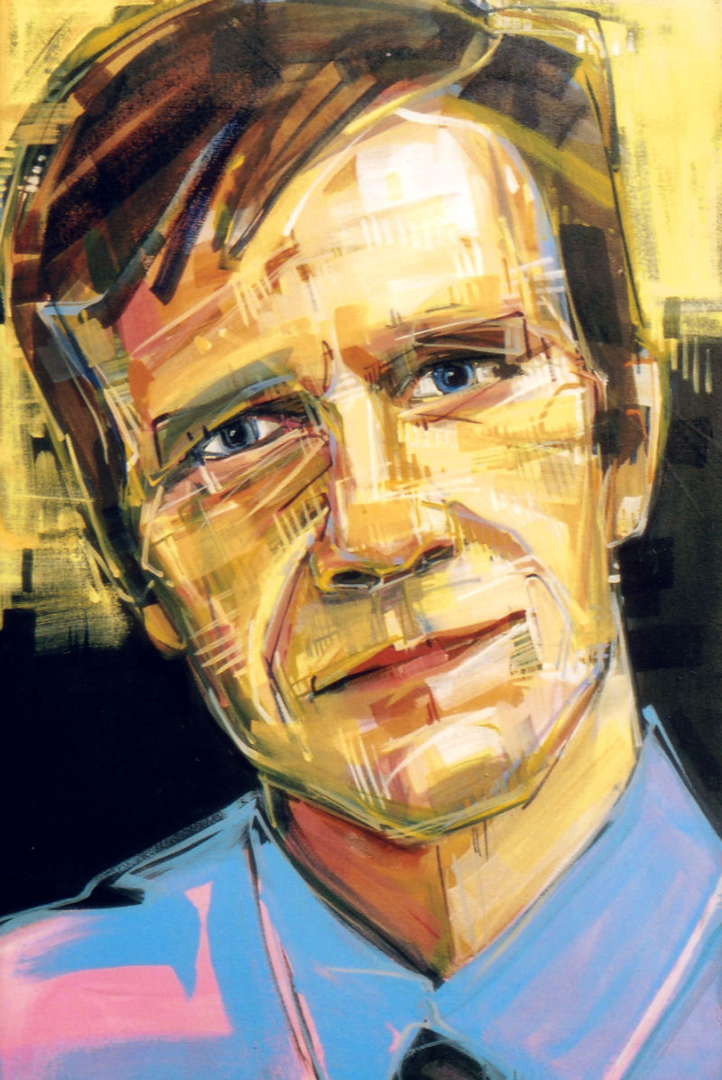Mark Hass portrait peint en acrylique