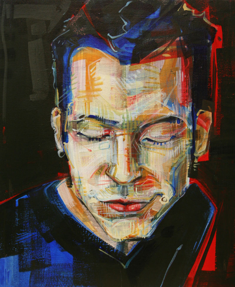 Rory Stitt portrait peint en acrylique