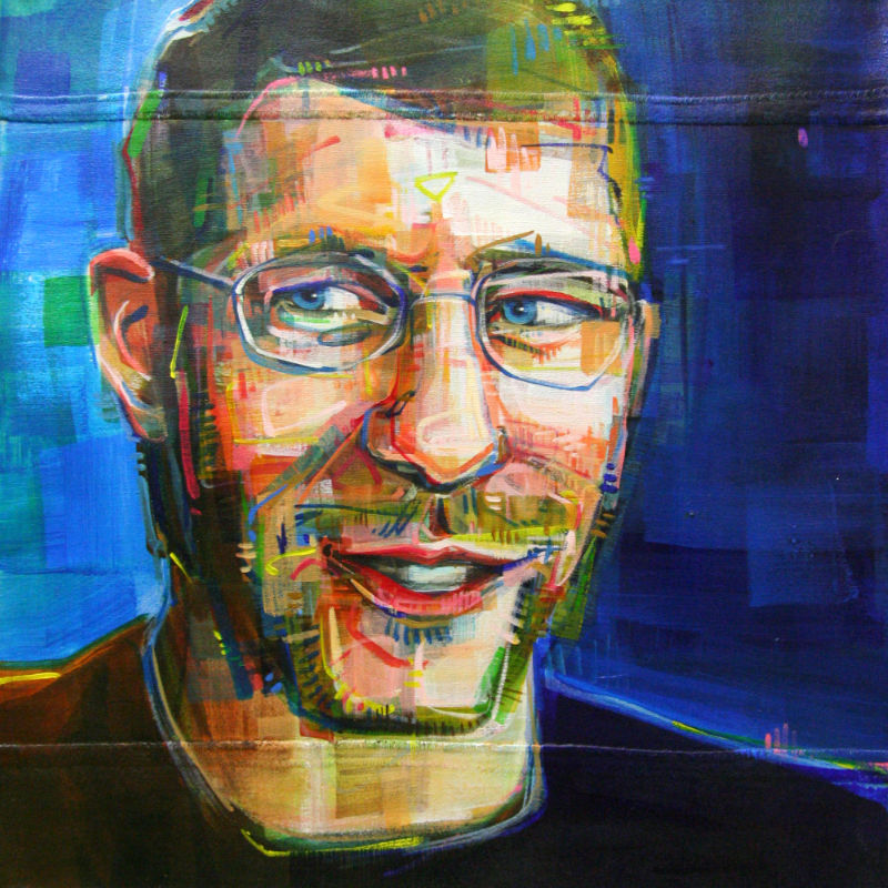 portrait of a man the artist met online