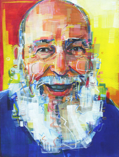 portrait d’un homme avec une énorme barbe peint par Gwenn Seemel