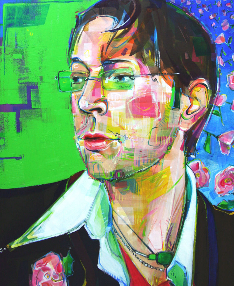 Richard Speer, portrait peint en acrylique