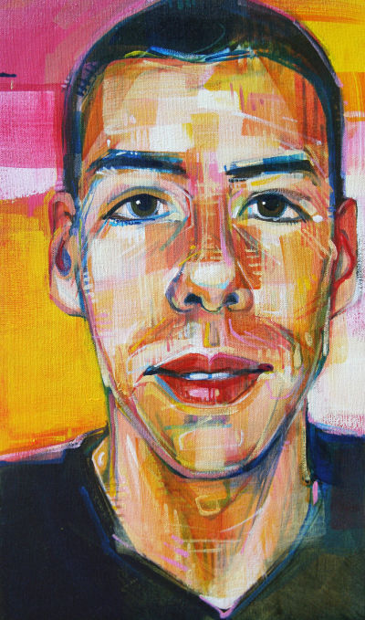 painting of a young man, portrait by Gwenn Seemel