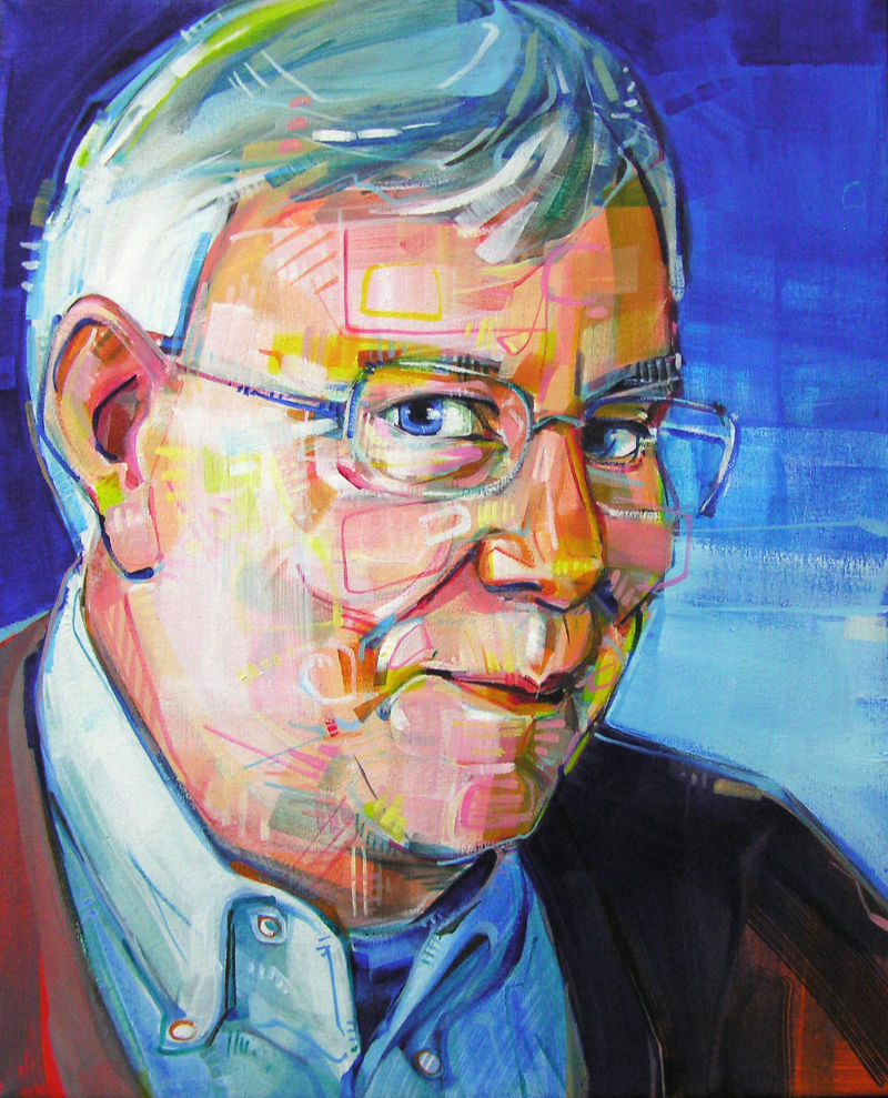 painted portrait of an elderly man