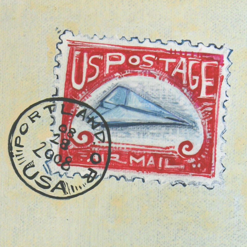 painting of a stamp