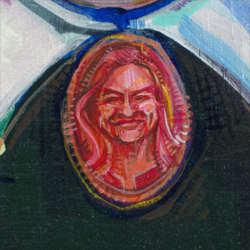 painting of a cameo, tiny portrait by Gwenn Seemel