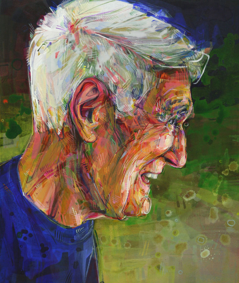 painted portrait of a hundred year old man