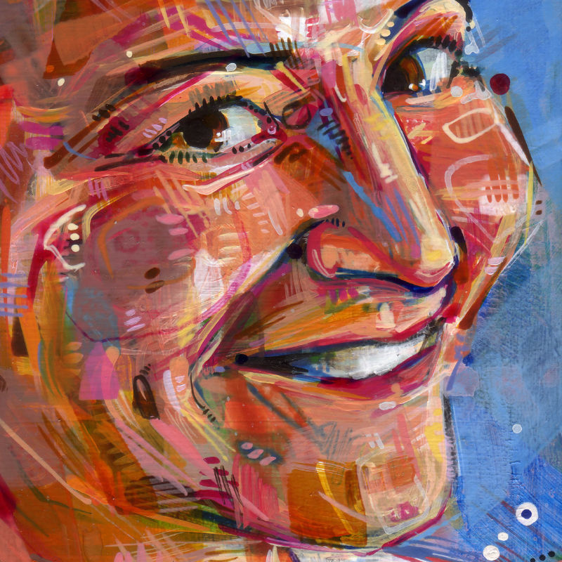 painted portrait of a lovely woman