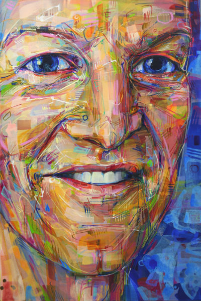 portrait of a man painted very close up