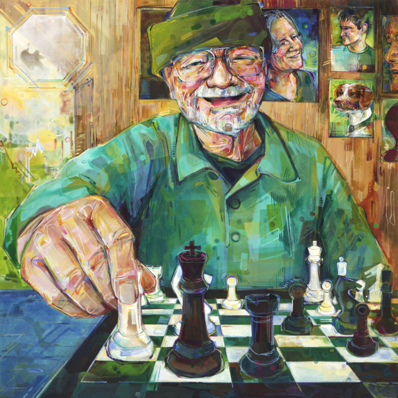 acrylic portrait of Richard Seemel