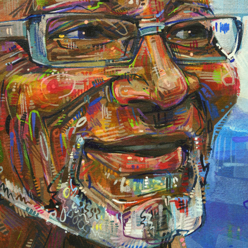 painted portrait of a black man