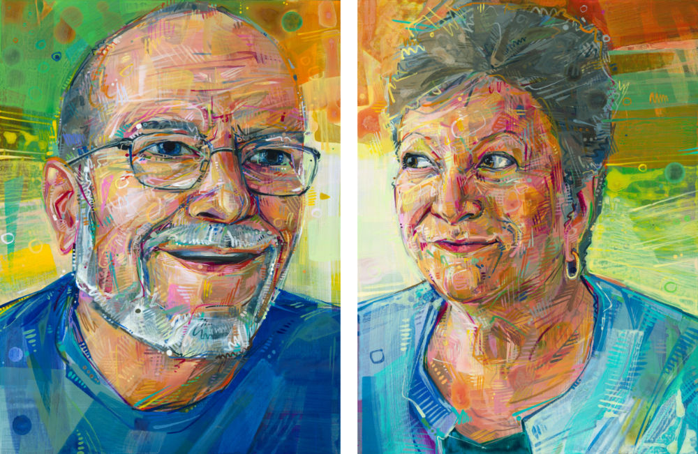 painted portraits of grandparents