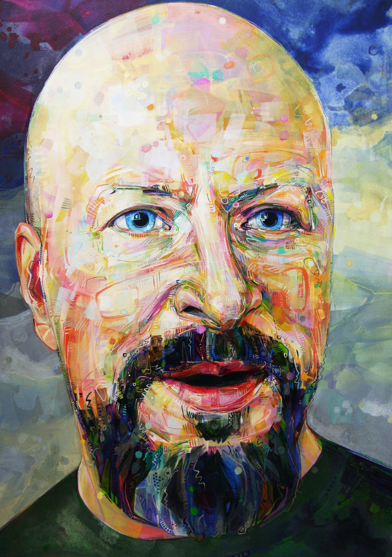 acrylic painted portrait of artist TJ Norris