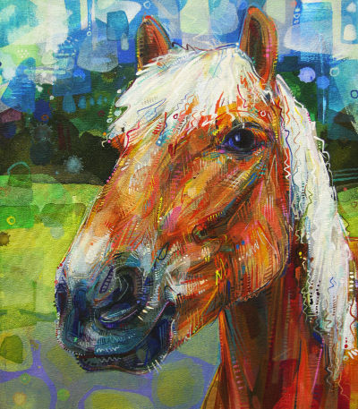 horse portrait by Jersey artist Gwenn Seemel