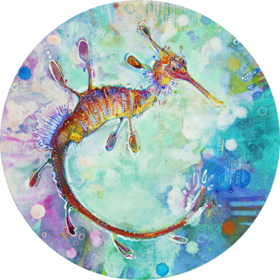 dragon de mer peint à acrylique