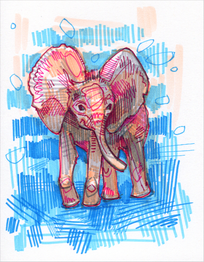baby elephant drawing