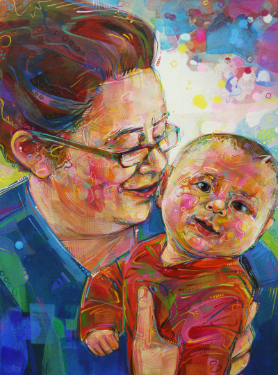 mother and baby fine art portrait commission