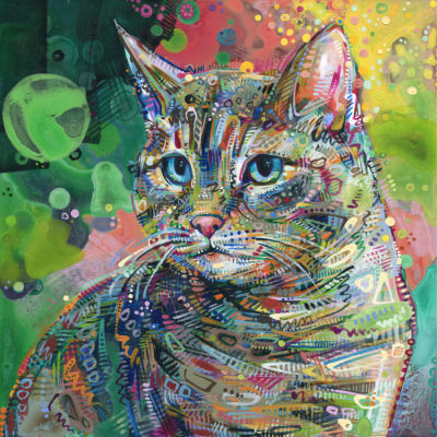 chat peinture faite par l’artiste américaine Gwenn Seemel