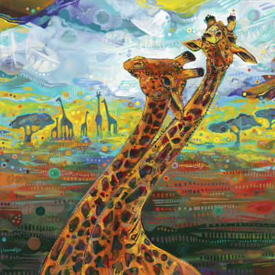 girafes ensemble art
