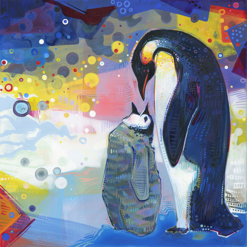 painting of an emperor penguin