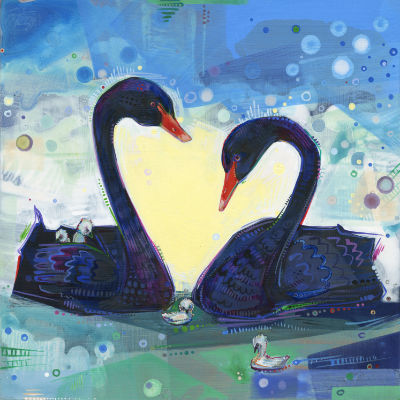 swan art by wildlife painter Gwenn Seemel