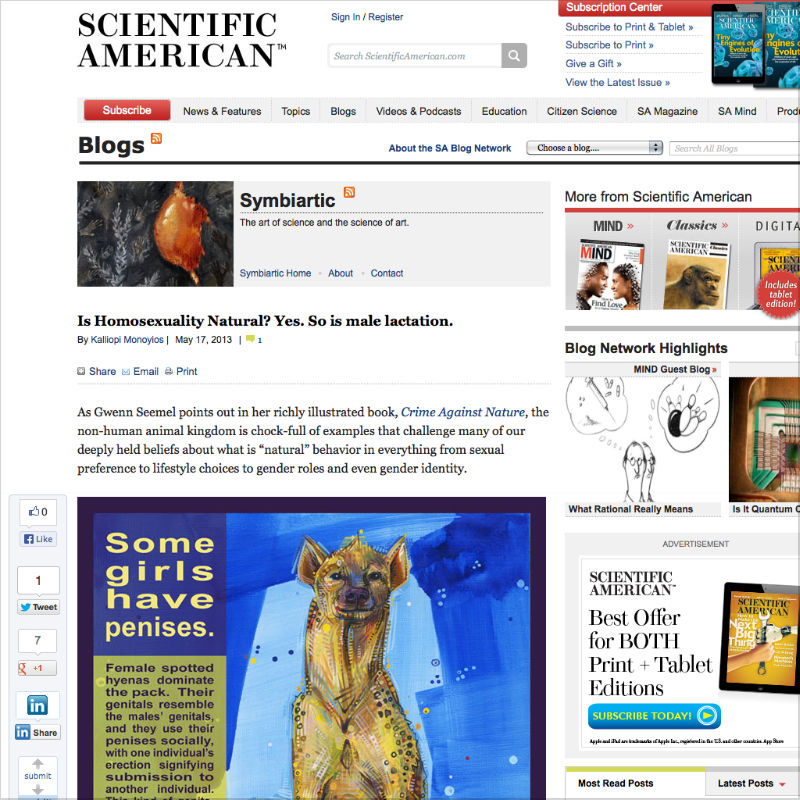 Symbiartic blog on Scientific American