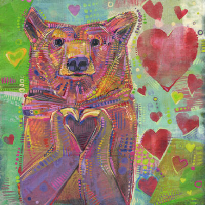 a lovable bear painting