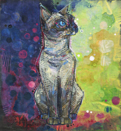 chat peint par l’artiste animalier Gwenn Seemel