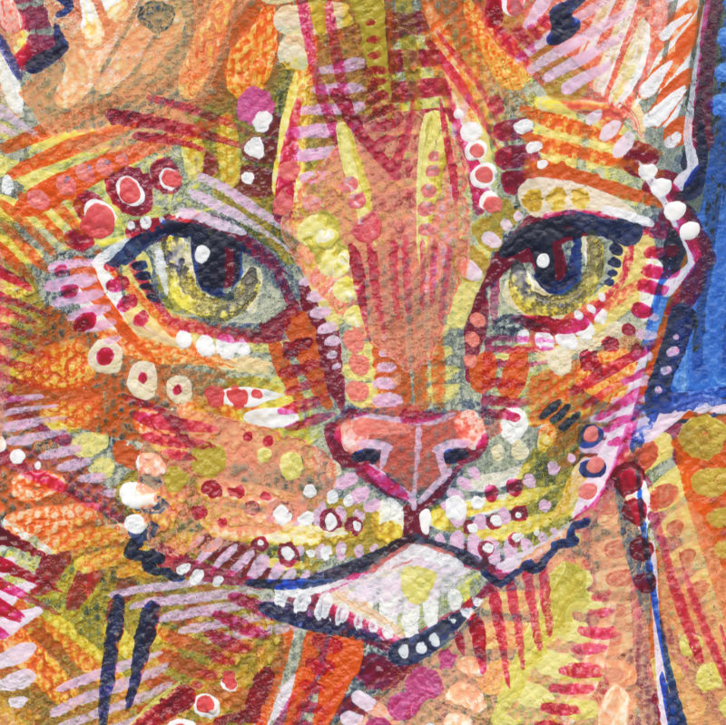 chat peint en acrylique