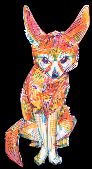 cute fennec fox GIF by artist Gwenn Seemel