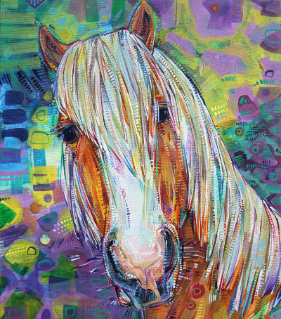 portrait d’un cheval par peintre Gwenn Seemel