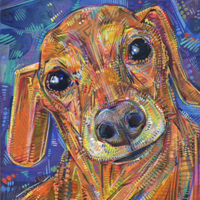 dachshund portrait painting